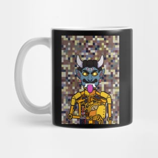 Majestic Golden RobotMask NFT with IndianEye Color and GoldItem - Explore the Beauty of PixelGlyph Art Mug